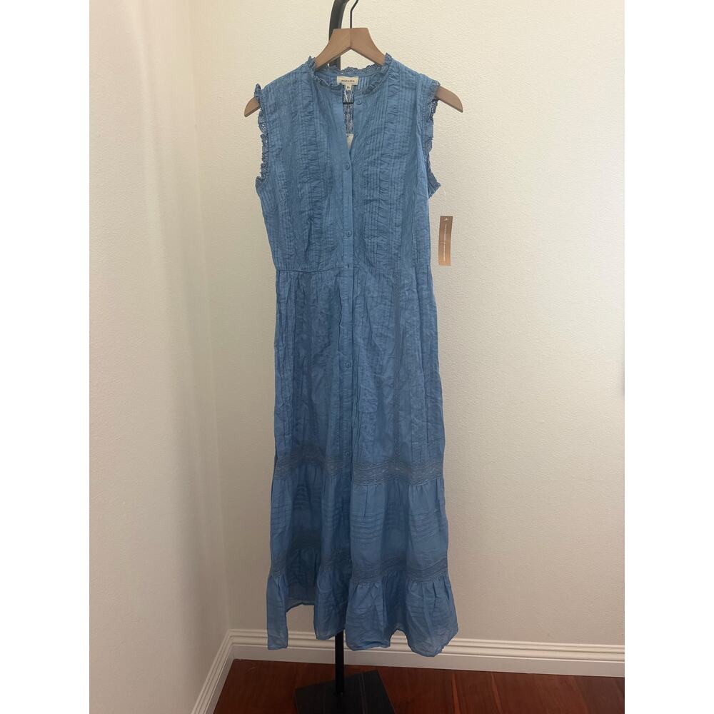 New sorella primose Cotton Dress blue lace sz XS $372 - Picture 5 of 6